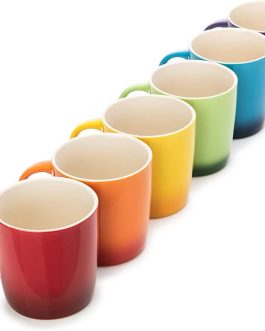 Multi-Coloured Stoneware Mugs Set – 6-Piece, 11 oz / 312ml