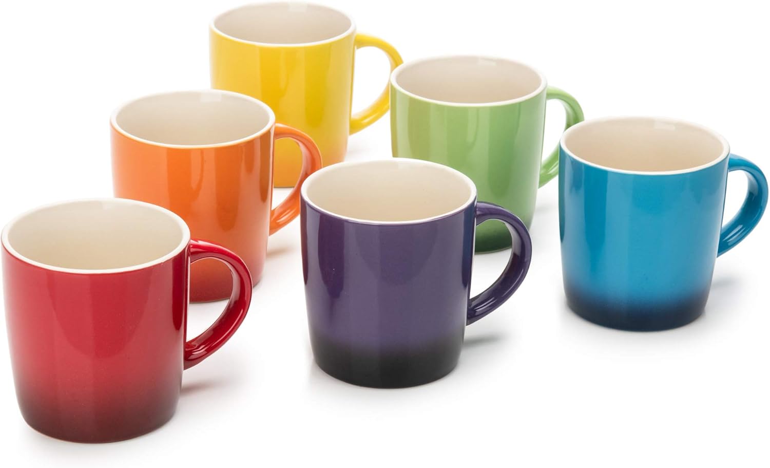 Multi-Coloured Stoneware Mugs Set – 6-Piece, 11 oz / 312ml - Image 2