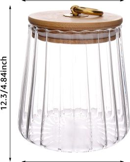 3-Pack 630ml Clear Glass Storage Jars with Bamboo Lid, Airtight Canisters for Tea, Coffee, Sugar, Cookies