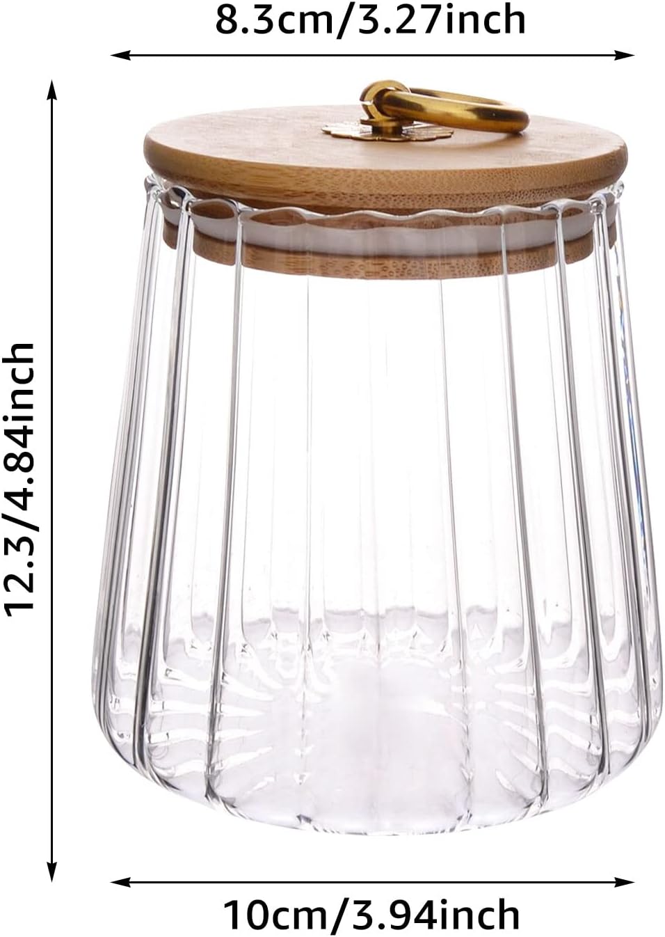 3-Pack 630ml Clear Glass Storage Jars with Bamboo Lid, Airtight Canisters for Tea, Coffee, Sugar, Cookies - Image 2