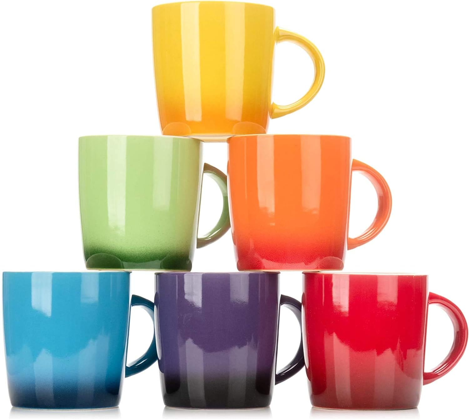 Multi-Coloured Stoneware Mugs Set – 6-Piece, 11 oz / 312ml - Image 3