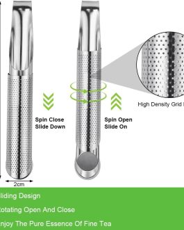 Tea Strainer, 2-Pack Stainless Steel Herb Infuser for Loose Tea, Herbs, or Spice – Fits Single Cup Brewers & Mugs