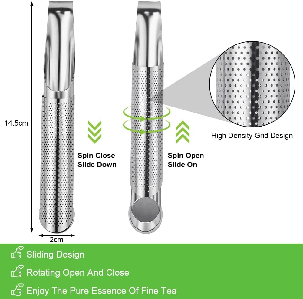 Tea Strainer, 2-Pack Stainless Steel Herb Infuser for Loose Tea, Herbs, or Spice – Fits Single Cup Brewers & Mugs - Image 2