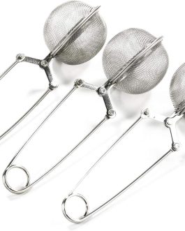 3 Pack Mesh Snap Ball Tea Strainer with Handle – Stainless Steel Tea Infuser for Loose Leaf Tea & Mulling Spices