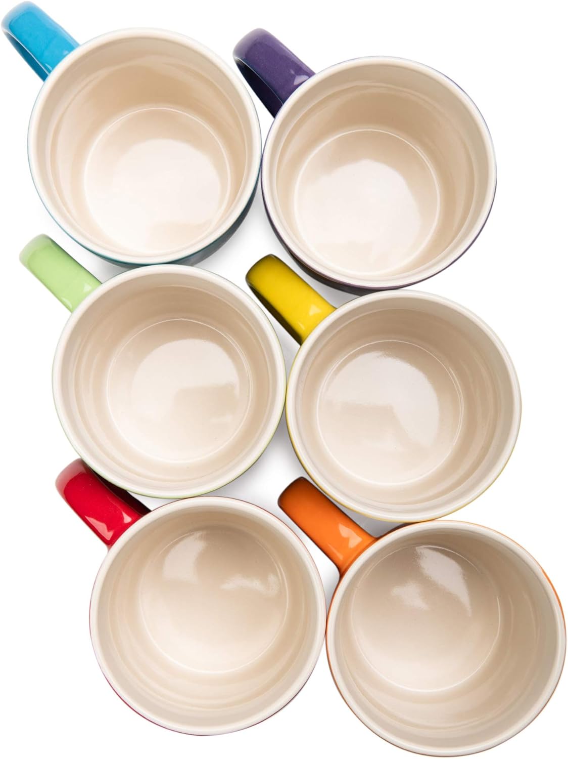 Multi-Coloured Stoneware Mugs Set – 6-Piece, 11 oz / 312ml - Image 4