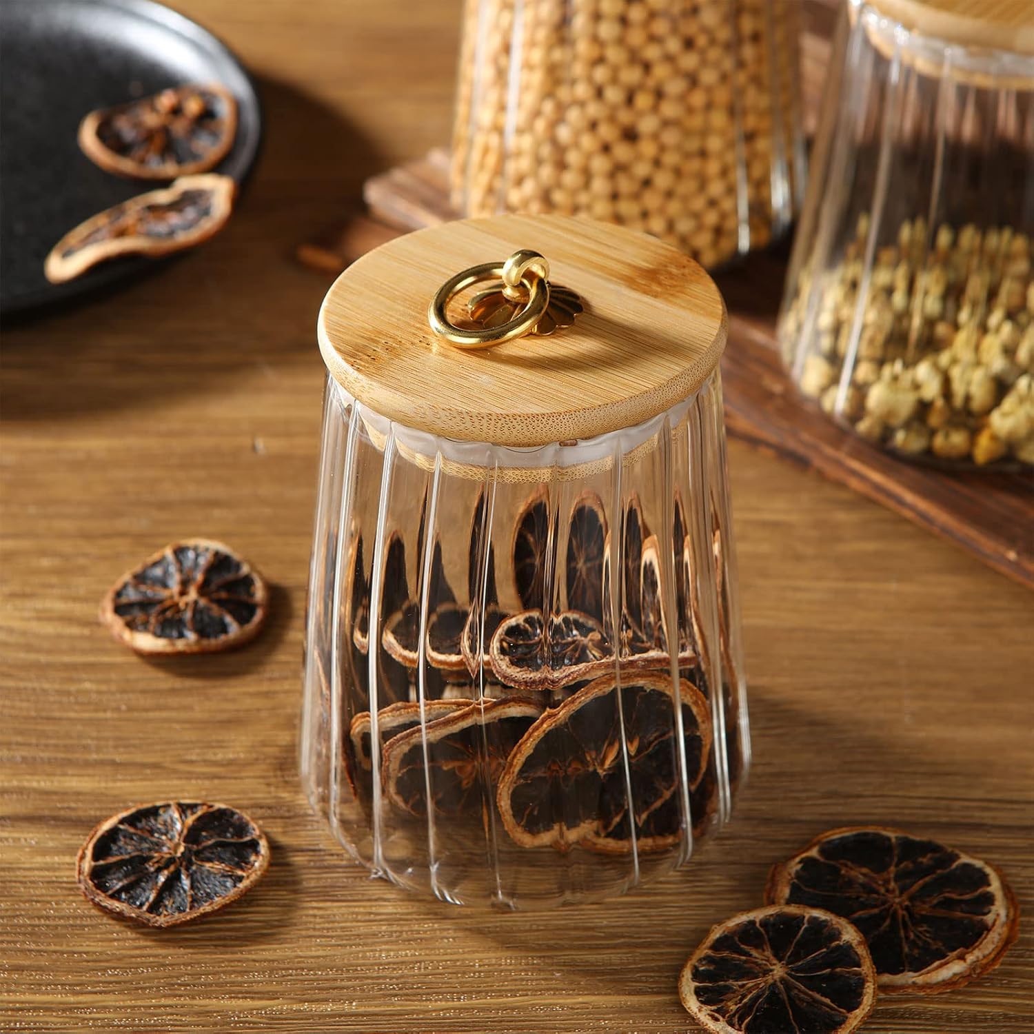 3-Pack 630ml Clear Glass Storage Jars with Bamboo Lid, Airtight Canisters for Tea, Coffee, Sugar, Cookies - Image 6