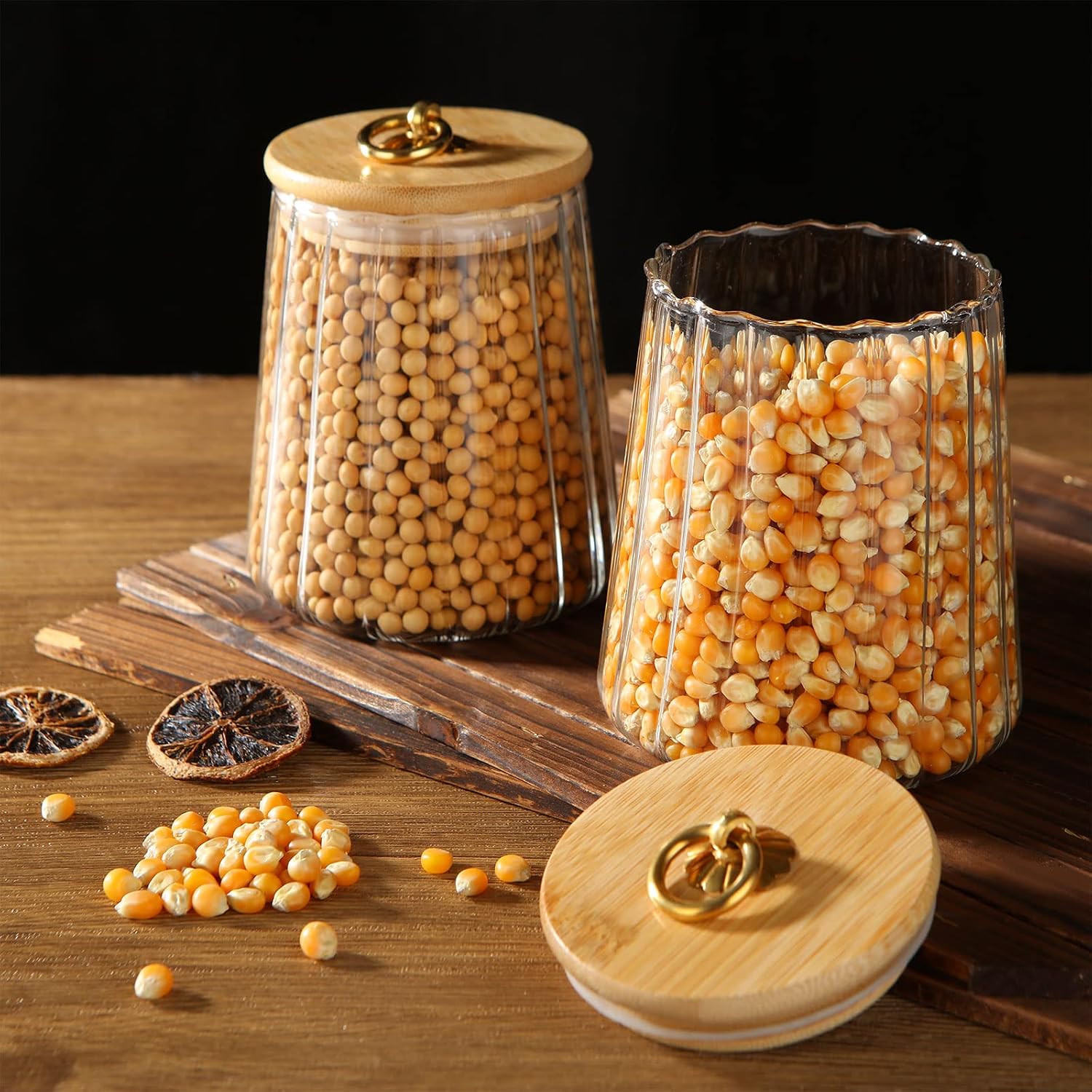 3-Pack 630ml Clear Glass Storage Jars with Bamboo Lid, Airtight Canisters for Tea, Coffee, Sugar, Cookies - Image 7