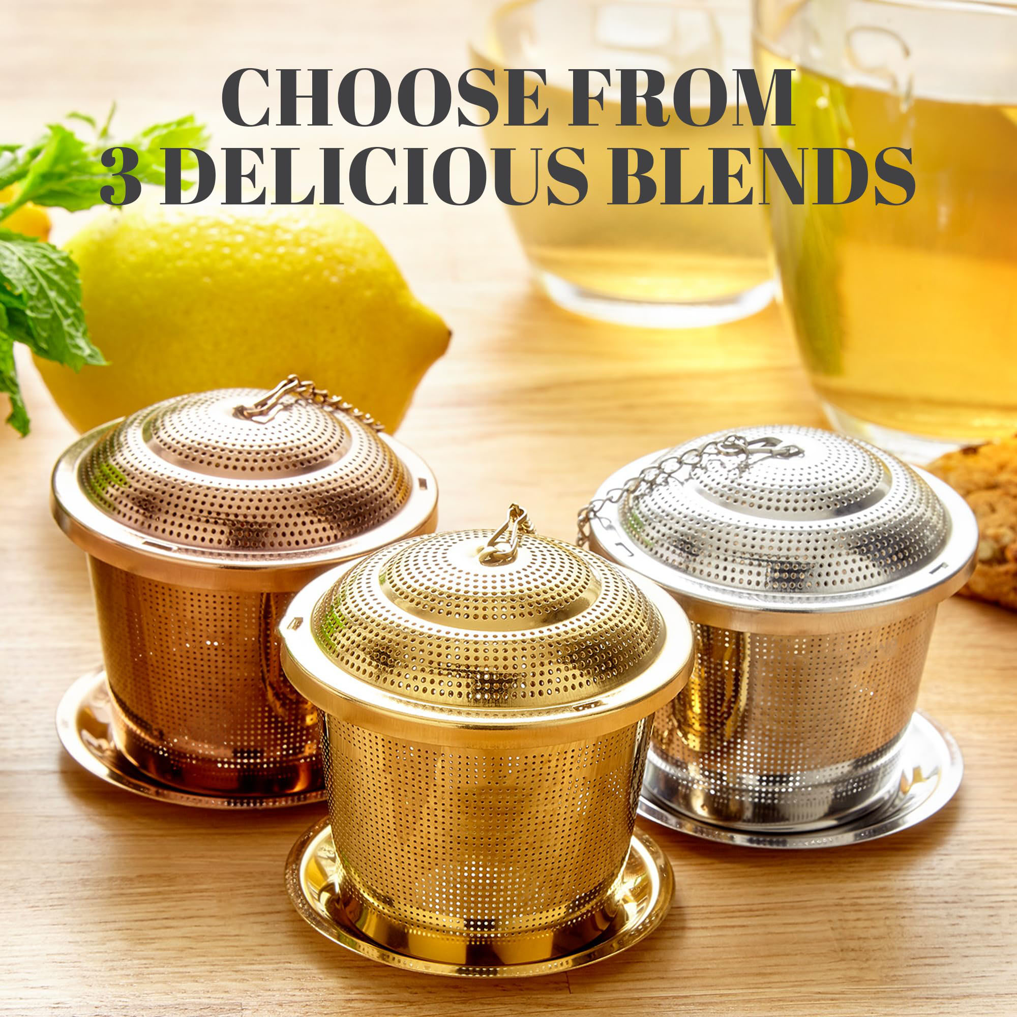 Set of 2 Tea Infusers with Tea Scoop & Drip Trays - 304 Stainless Steel Ultra Fine Mesh Loose Leaf Tea Strainer, Reusable Tea Steeper Basket - Image 3